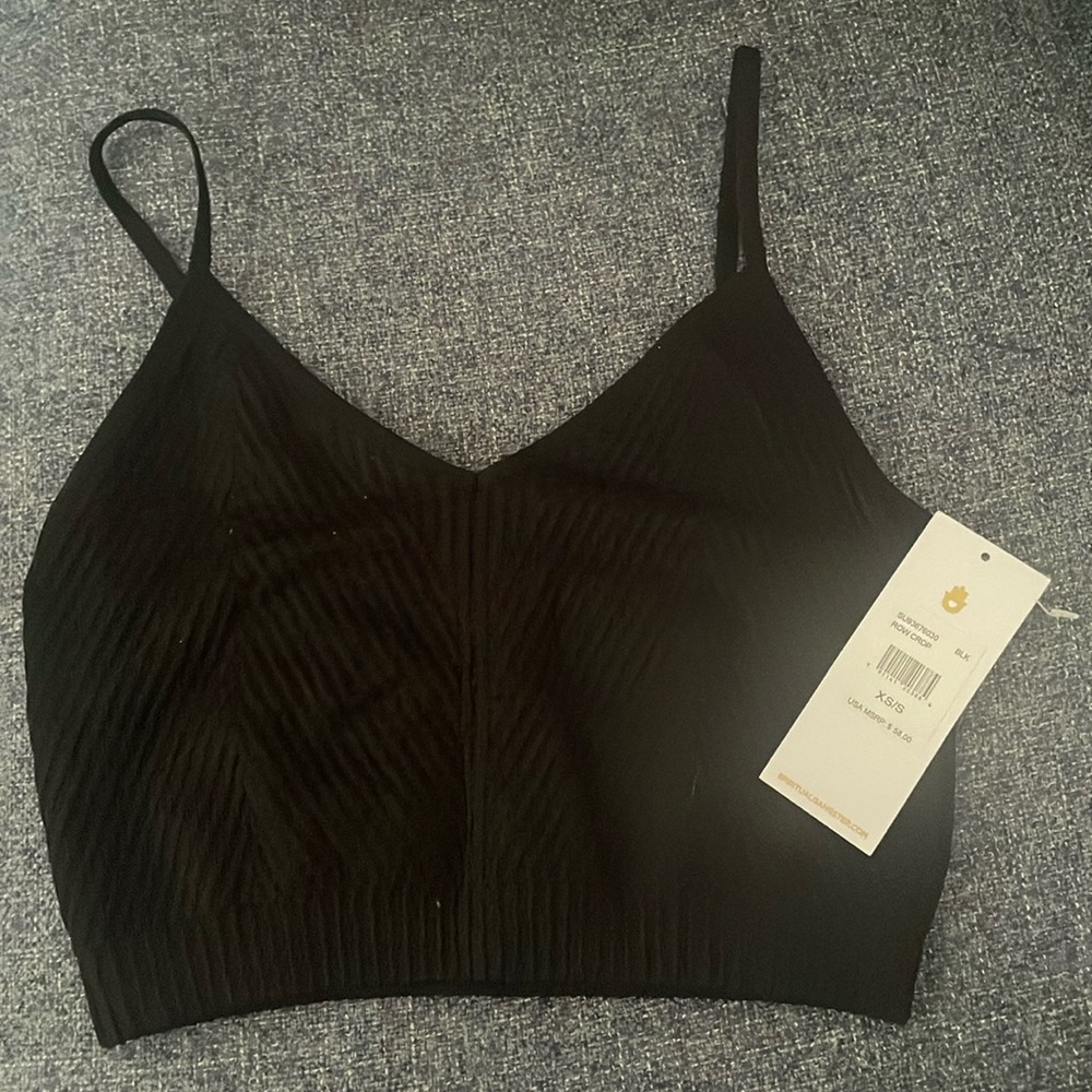 Extra small and small black camisole row crop from spiritualgangster.com